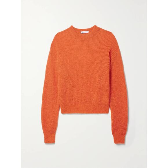 Veronica Beard in deep orange Mohair blend Melinda Crew Neck Sweater sz L - Picture 3 of 11